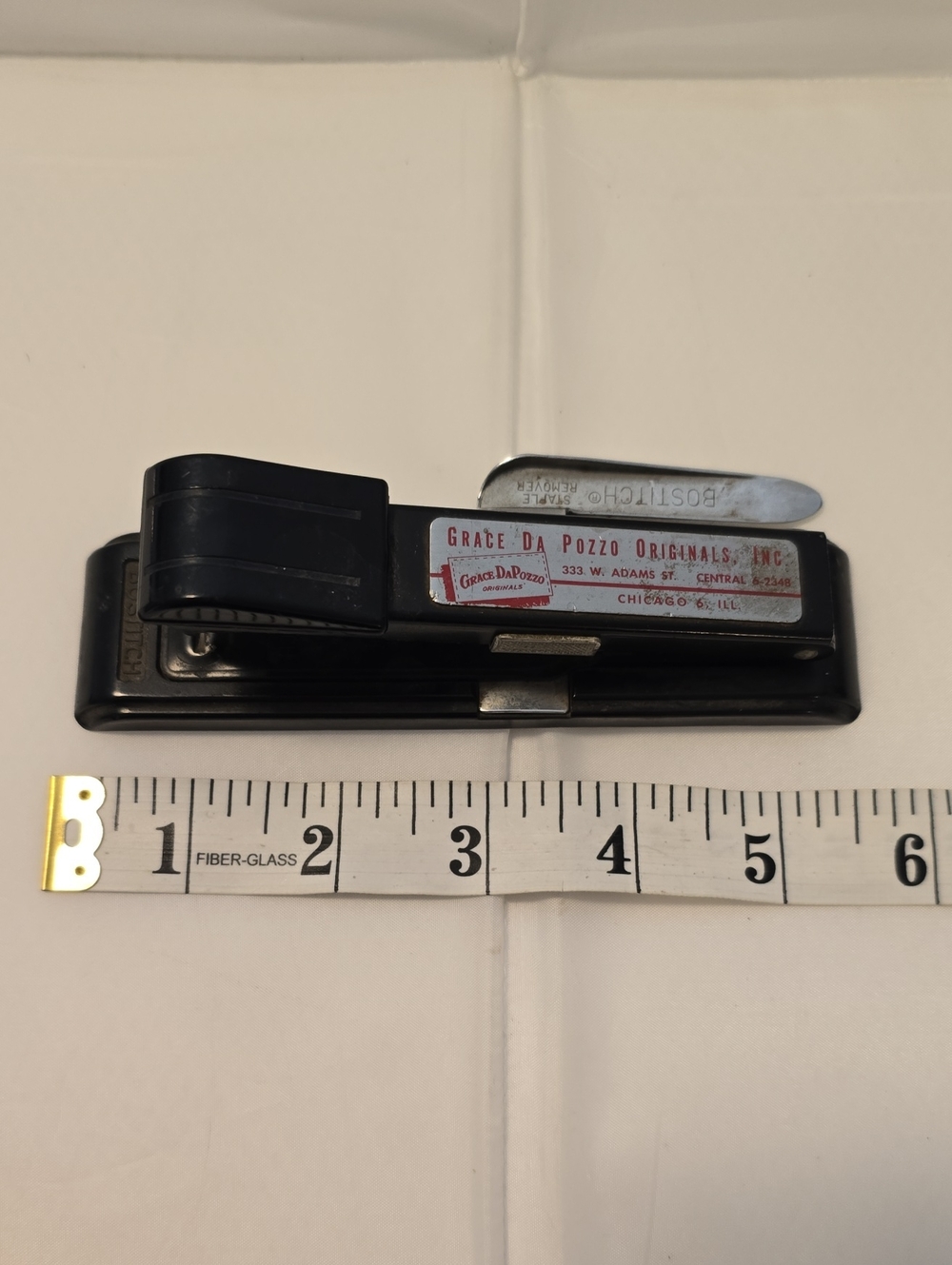Vintage Bostitch Desktop Stapler w/ Built-In Staple Remover Advertising Chicago